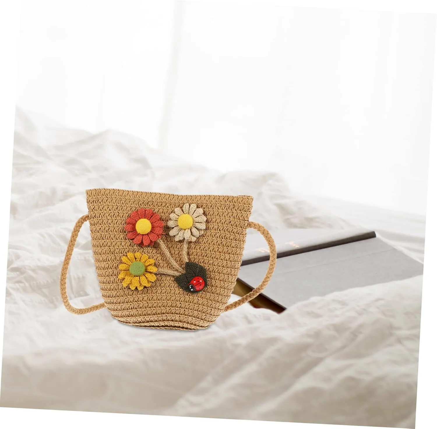 Straw Children's Satchel Sunflower Purse Mexican Purse Straw Woven Purse for Toddler Girl Toddler Girl