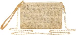 Straw Purse Crossbody Bags for Women Summer Purses Handbags Beach Straw Clutch Wristlet Wallets