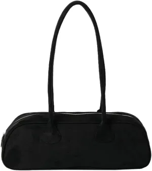 Suede Boston Retro Bowling Shoulder Bag - Women's Hobo Slouchy Handbag Clutch Purse for Evening