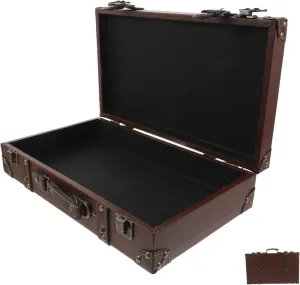 Suitcase Vintage Decor Luggage Vintage Old Fashion Briefcase Vintage Trunk Retro Luggage Trunk Decoration Vintage Briefcase Travel Decorations Travel Trunk Light Brown Leather