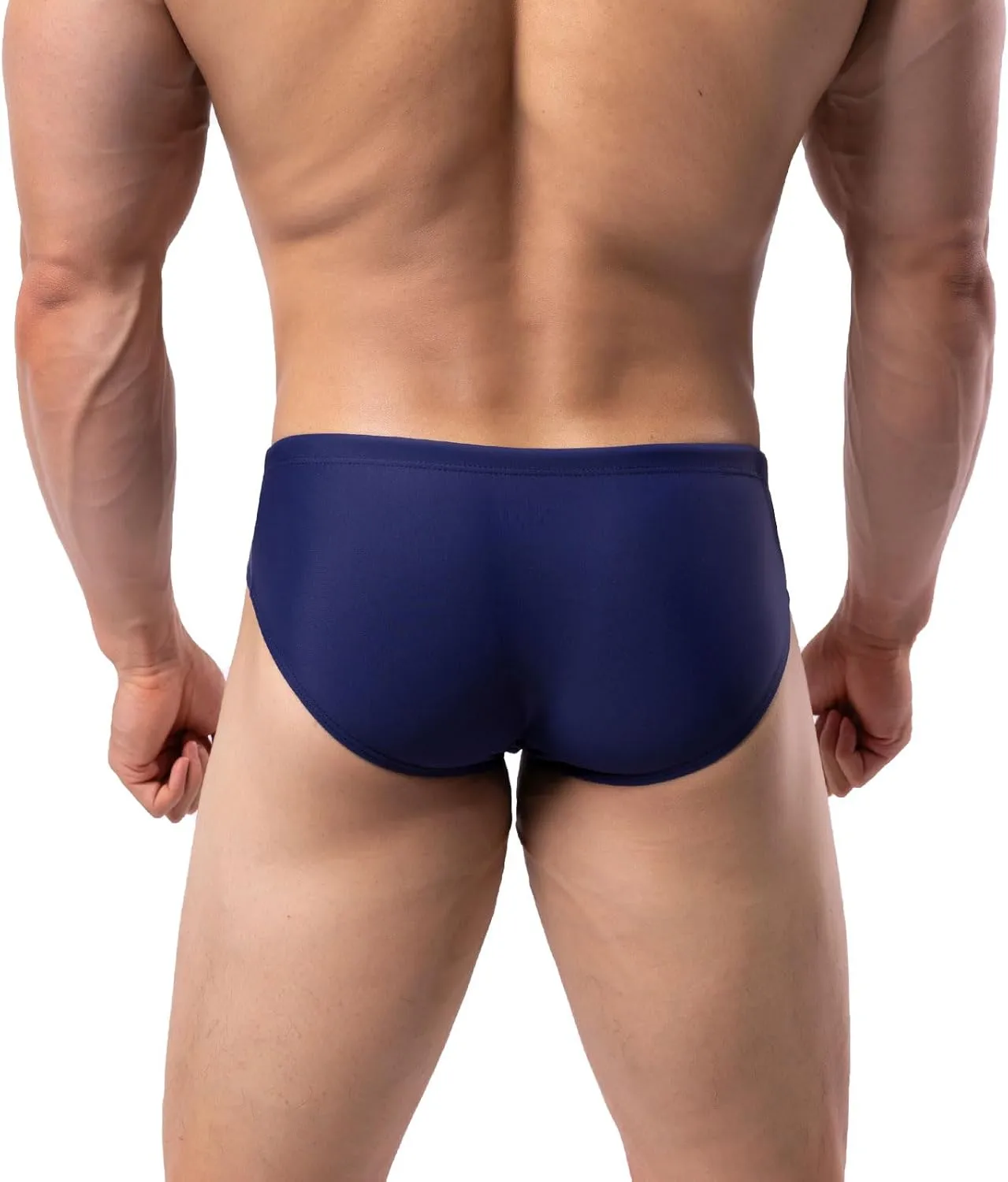 Summer Code Mens Solid Swim Briefs Drawstring Bikini Sport Swimsuit
