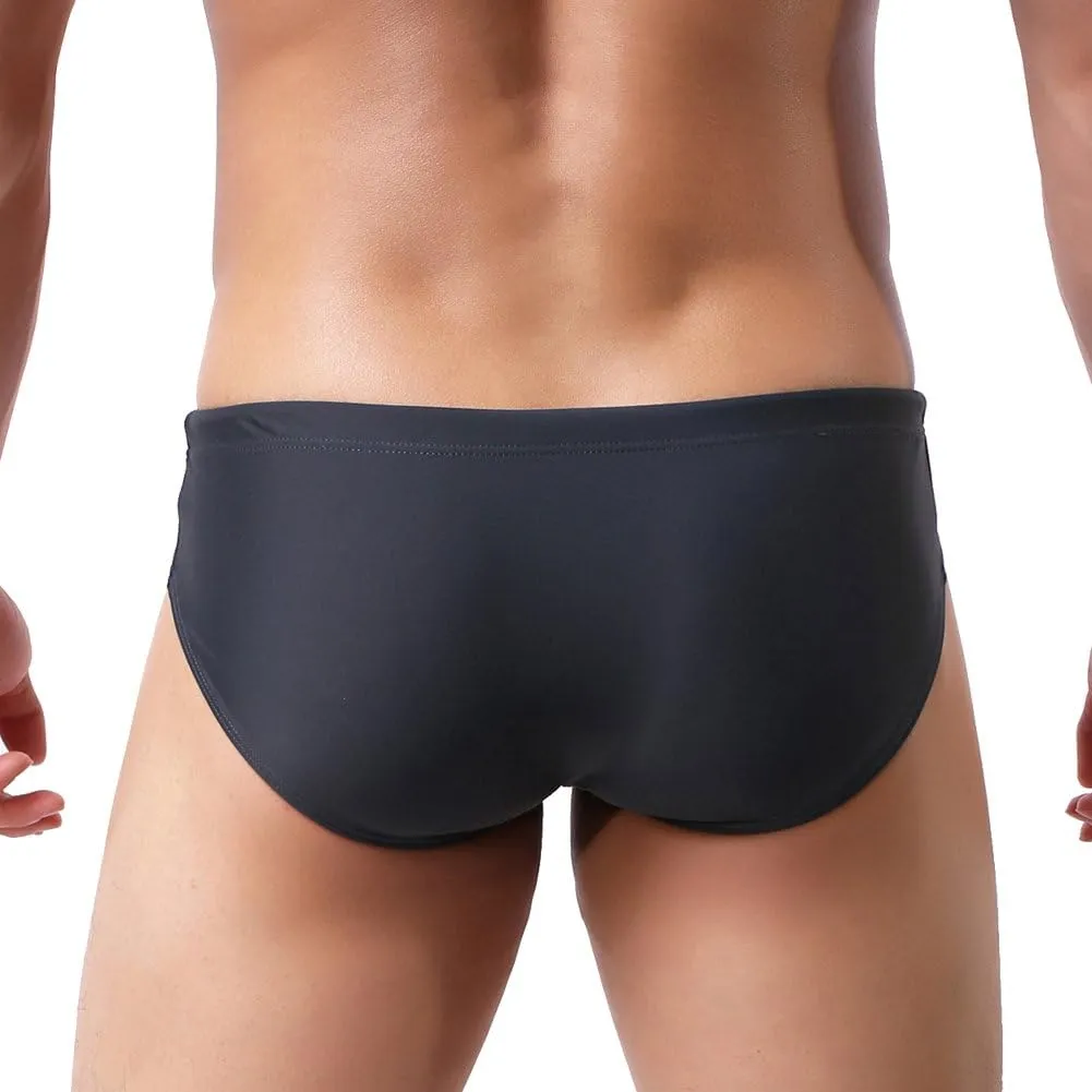 Summer Code Mens Solid Swim Briefs Drawstring Bikini Sport Swimsuit
