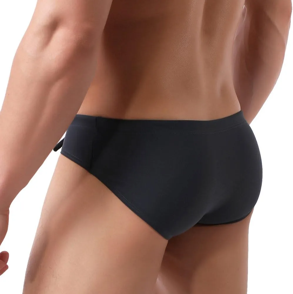 Summer Code Mens Solid Swim Briefs Drawstring Bikini Sport Swimsuit