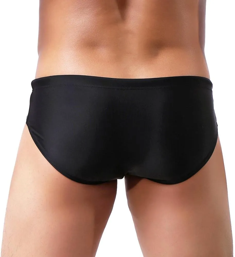 Summer Code Mens Solid Swim Briefs Drawstring Bikini Sport Swimsuit