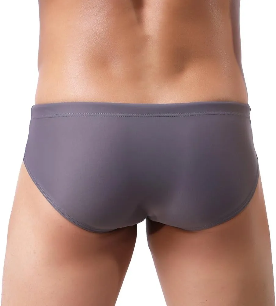 Summer Code Mens Solid Swim Briefs Drawstring Bikini Sport Swimsuit