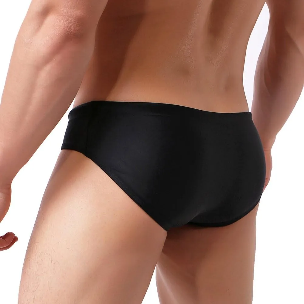 Summer Code Mens Solid Swim Briefs Drawstring Bikini Sport Swimsuit