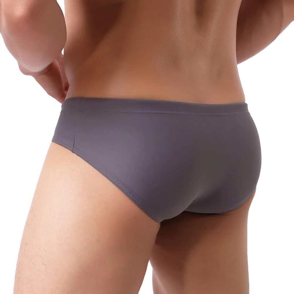Summer Code Mens Solid Swim Briefs Drawstring Bikini Sport Swimsuit