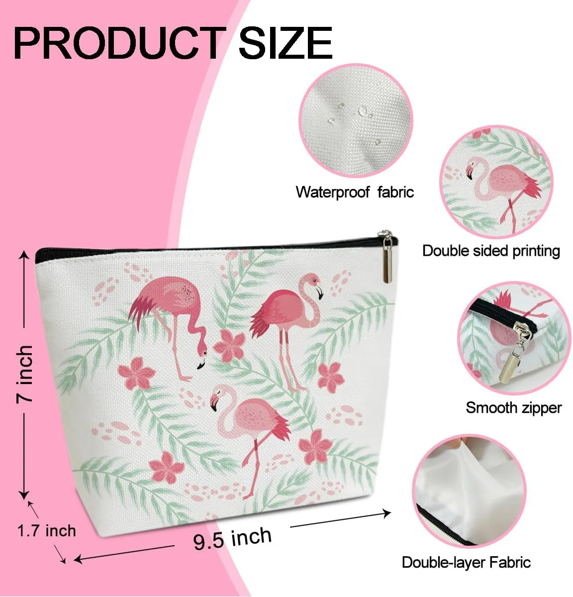 Summer Makeup Bag Small Cosmetic Bag Aesthetic Makeup Bag Small Makeup Pouch for Purse Toiletry Bags for Women Travel Skincare Bag Small Cosmetic Pouch Cute Pink Makeup Bag Accessory Bag (JRM623)