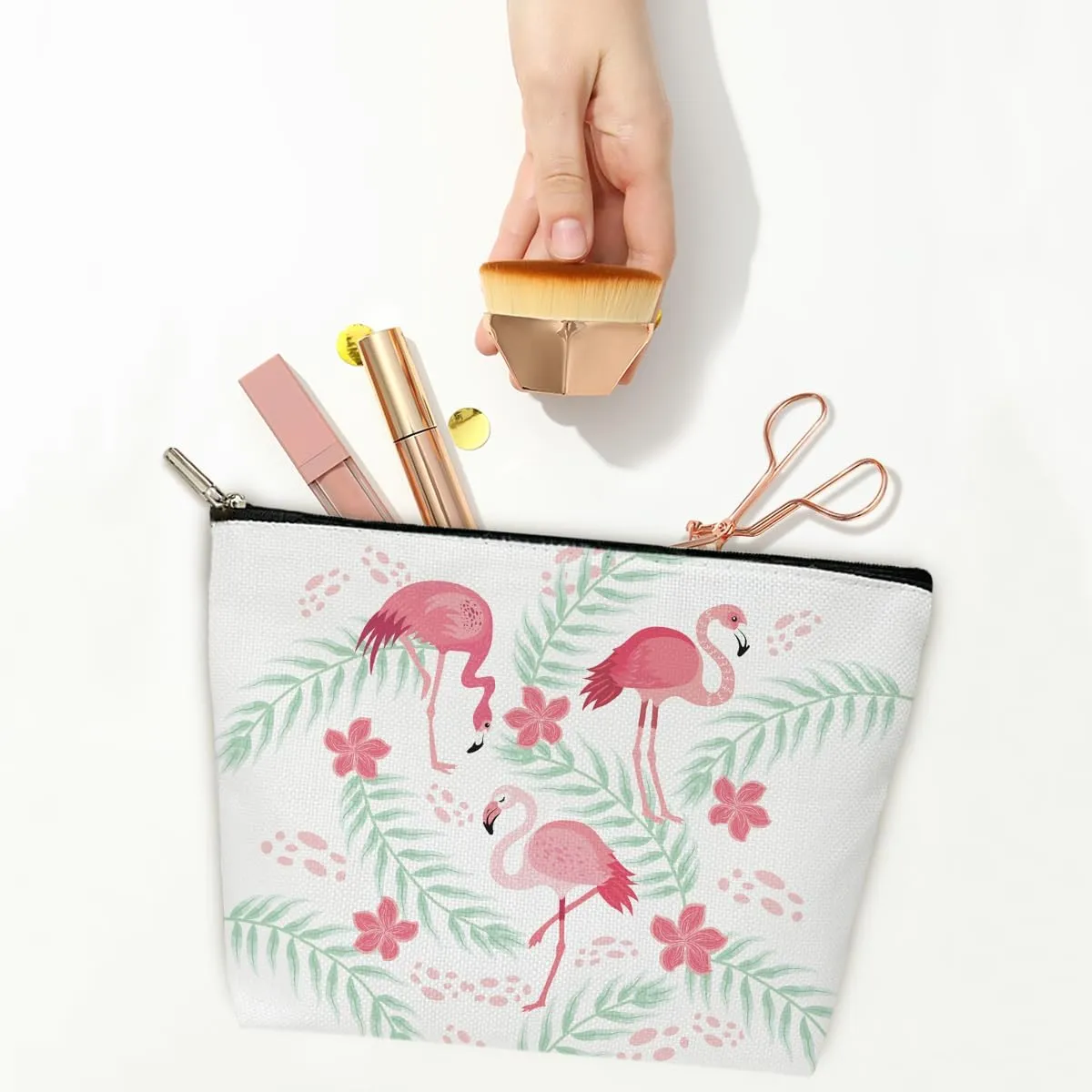 Summer Makeup Bag Small Cosmetic Bag Aesthetic Makeup Bag Small Makeup Pouch for Purse Toiletry Bags for Women Travel Skincare Bag Small Cosmetic Pouch Cute Pink Makeup Bag Accessory Bag (JRM623)