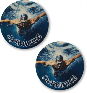 Swimming Pin Button 2.25 inch 2-Pack  Pinback Button for Jeans Pants Shirt Backpack  Sport Pins for Clothes Hat Cap ID45000