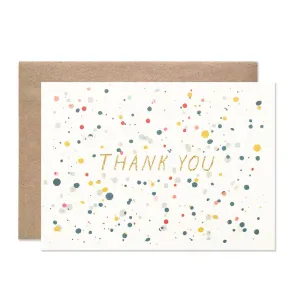 Thank You Gold Splatter Card Set (8 Pack)