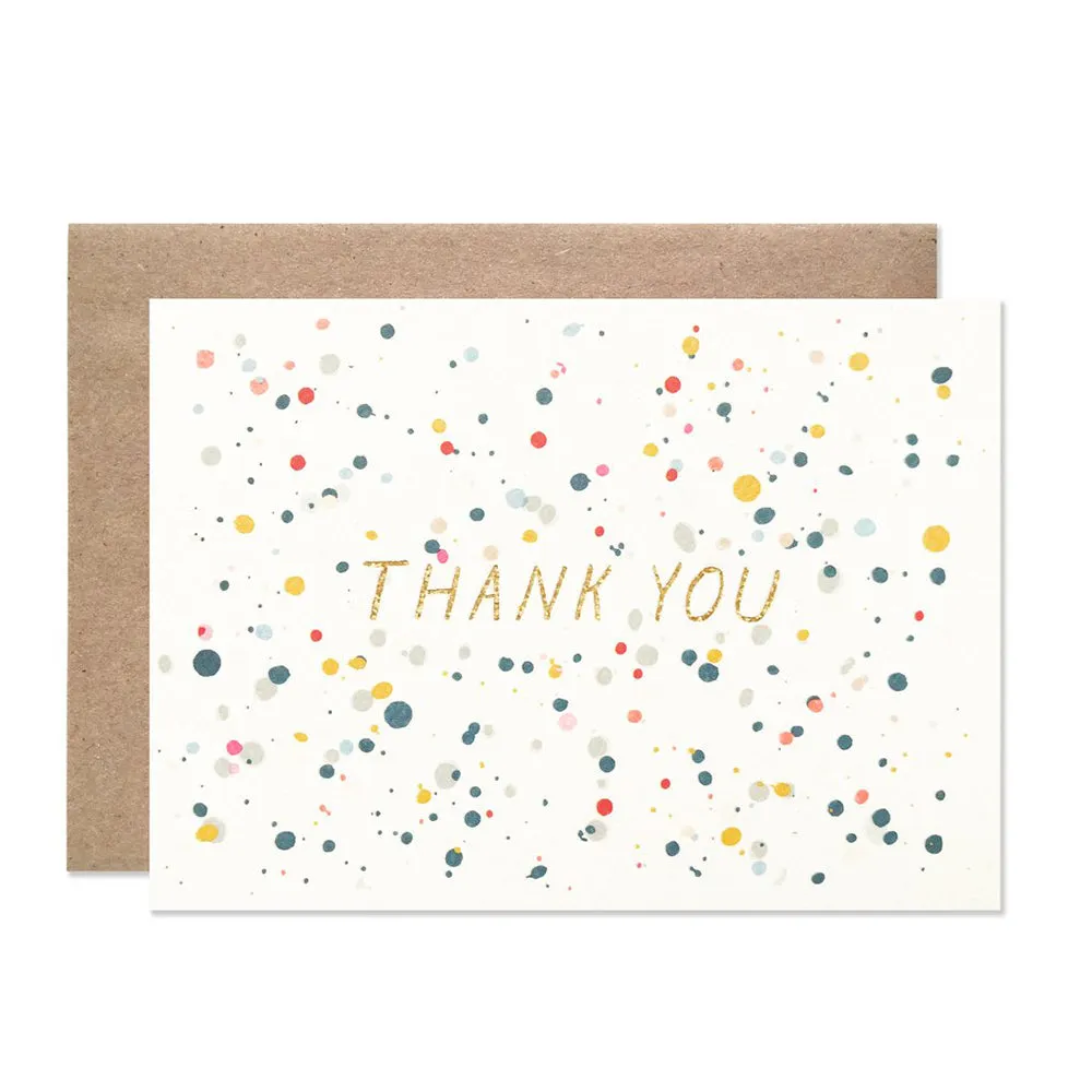 Thank You Gold Splatter Card Set (8 Pack)