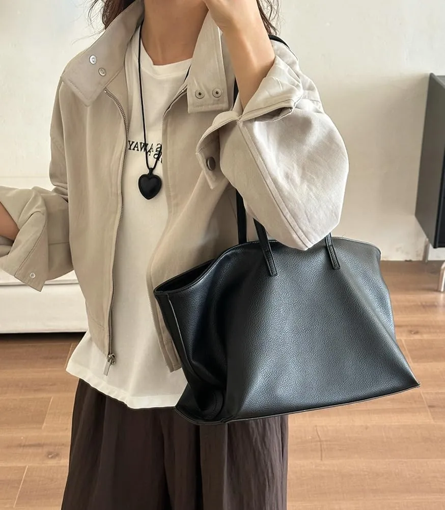 Tote Bag for Women Suede Shoulder Bags Large Satchel and Purse Soft Stylish Handbag Dating Work Shopping