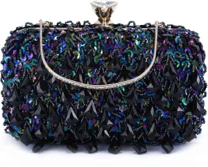 UBORSE Women Wedding Clutch Rhinestone Bling Sequin Evening Bags Vintage Crystal Beaded Cocktail Party Party Purse