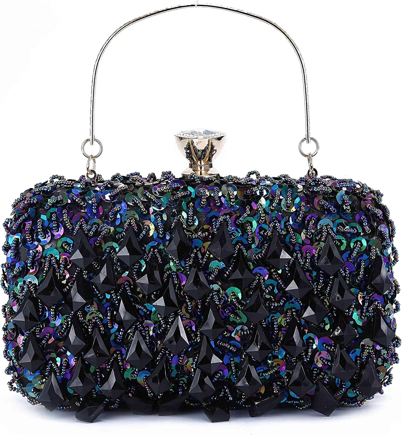 UBORSE Women Wedding Clutch Rhinestone Bling Sequin Evening Bags Vintage Crystal Beaded Cocktail Party Party Purse