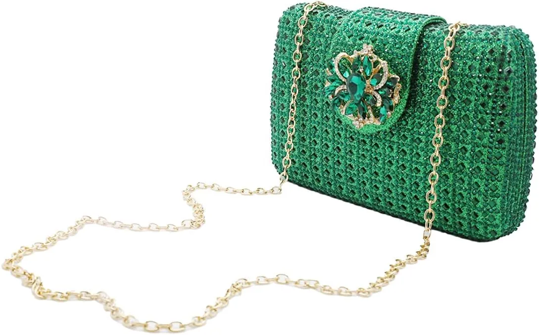 UMREN Sparkly Rhinestone Evening Clutch Purses for Women Crystal Clutch Diamond Handbag Wedding Party Shoulder Crossbody Bag