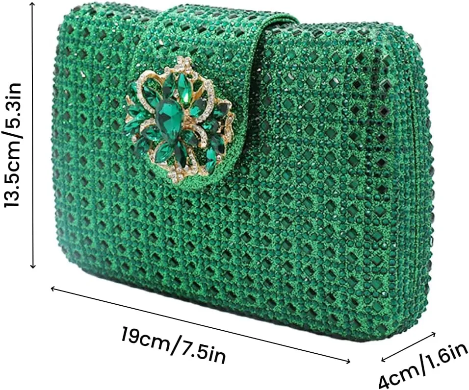 UMREN Sparkly Rhinestone Evening Clutch Purses for Women Crystal Clutch Diamond Handbag Wedding Party Shoulder Crossbody Bag