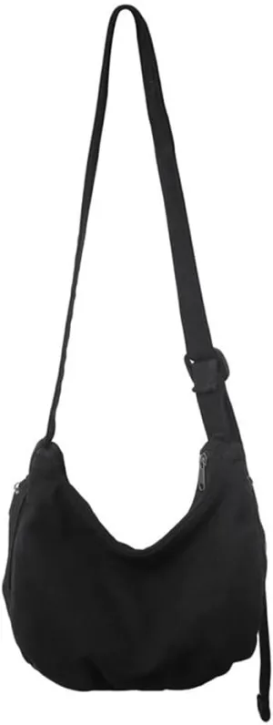 Vintage Messenger Bag Travel Shoulder Bag with Zipper Canvas Crossbody Bags for Women
