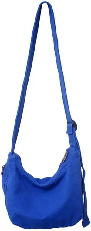 Vintage Messenger Bag Travel Shoulder Bag with Zipper Canvas Crossbody Bags for Women