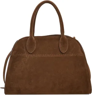 Vintage Suede Tote Bag for Women,Adjustable Strap Fashion Retro Handle Bags,Large Capacity Crossbody Shoulder Satchel