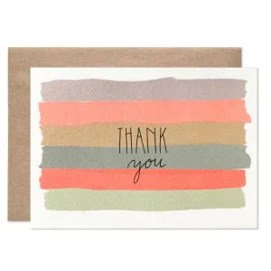 Watercolour Stripes Thank You Card