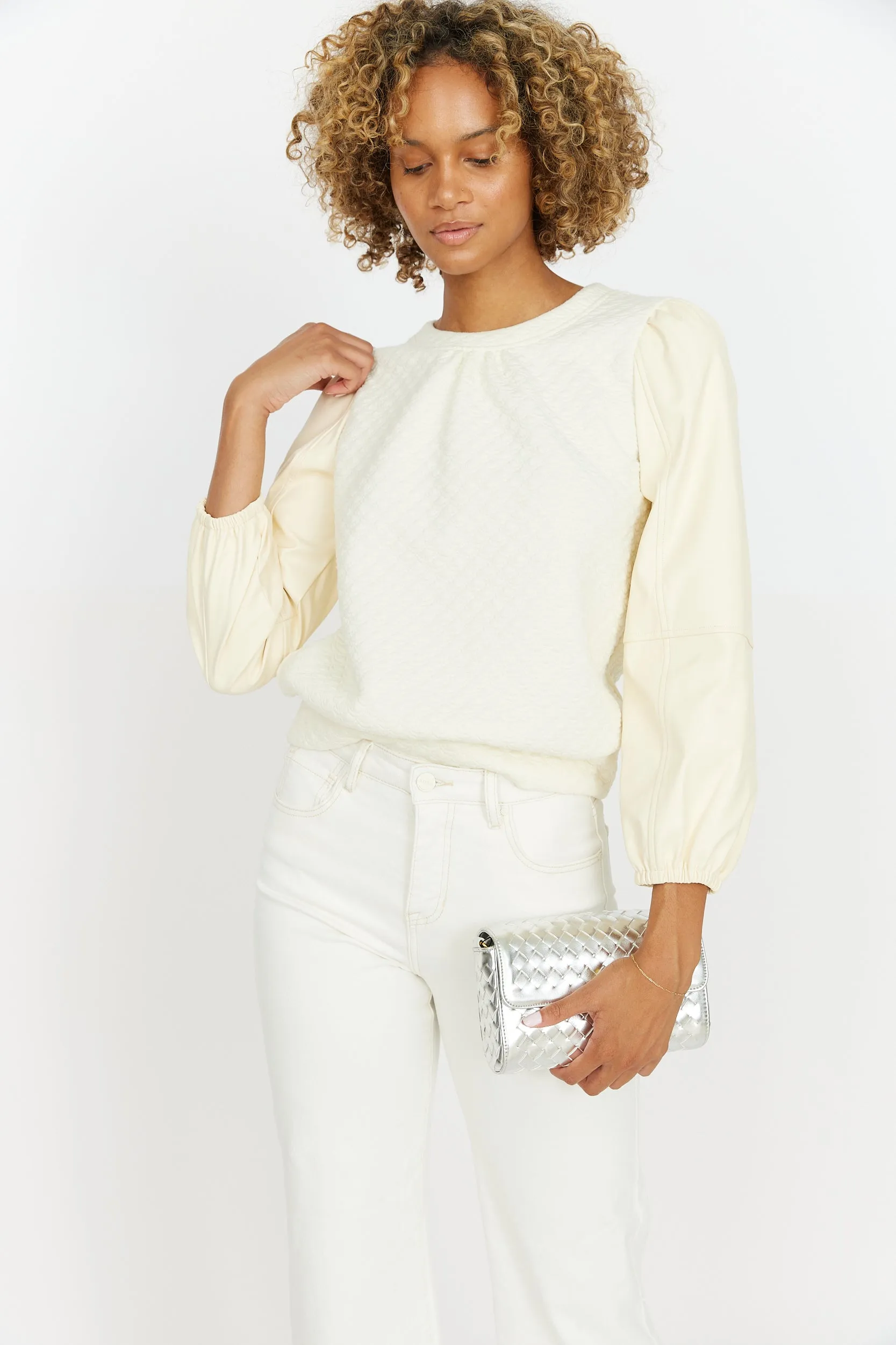 Wells Vegan Leather Sleeve Top