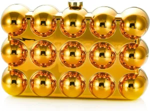Women Bubble Acrylic Evening Clutch Bag Luxury Shinny Glitter Metallic Color Chic Crossbody Purse Wedding Prom Handbag