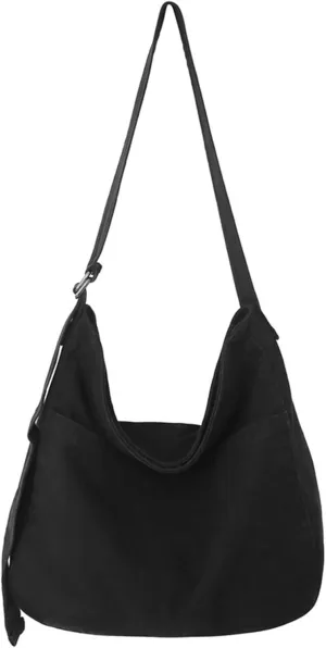 Women Canvas Hobo Crossbody Shoulder Bag Casual Messenger Bag Large Tote Bag for Men Travel Work