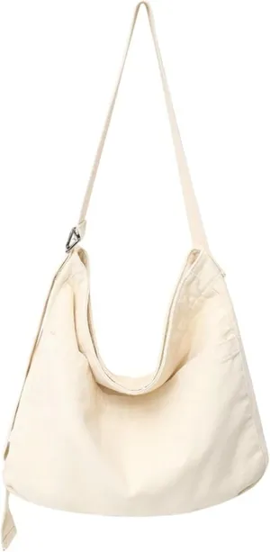 Women Canvas Hobo Crossbody Shoulder Bag Casual Messenger Bag Large Tote Bag for Men Travel Work