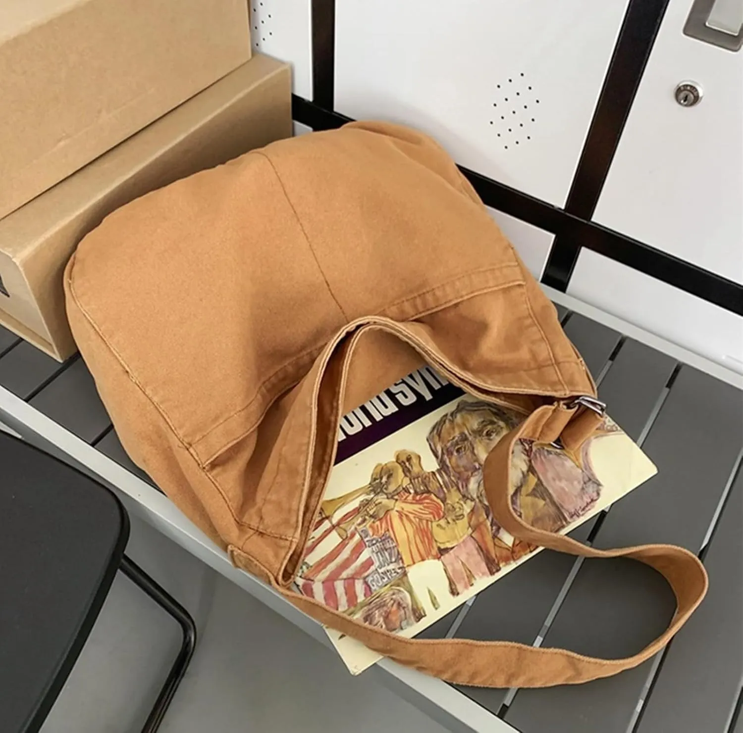 Women Canvas Hobo Crossbody Shoulder Bag Casual Messenger Bag Large Tote Bag for Men Travel Work