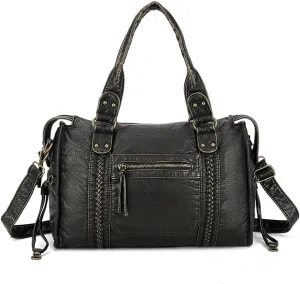 Women Hobo Handbag and Purse Tote Satchel PU Leather Zipper Crossbody Shoulder Bags