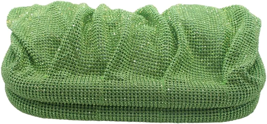 Women Rhinestone Clutch Purse Diamond Evening Bag Chain Handbag Ladies Dumpling Bag Wedding Party Purse