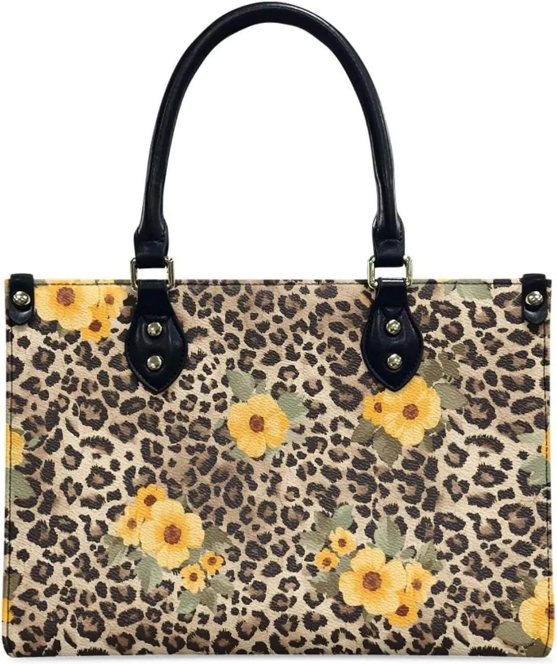 Women Shoulder Handbags Top Handle Retro Floral Leopard Satchel Wallet Designer Ladies Tote Bag PU Leather Messenger Handbags
