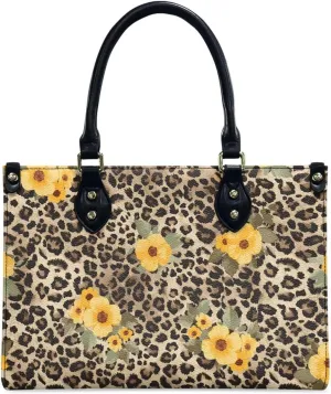 Women Shoulder Handbags Top Handle Retro Floral Leopard Satchel Wallet Designer Ladies Tote Bag PU Leather Messenger Handbags