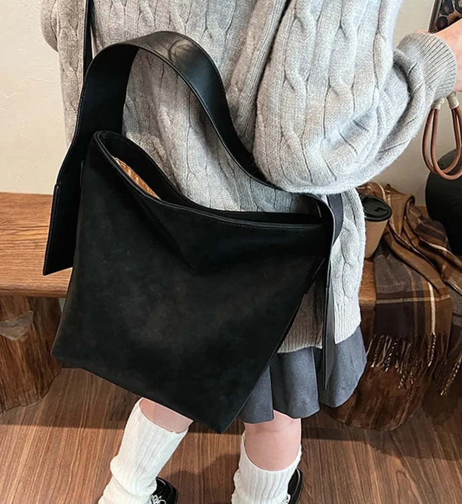 Women Slouchy Suede Shoulder Bags Vintage Large Crossbody Bag Tote Bag Satchel Bag Fall Handbags