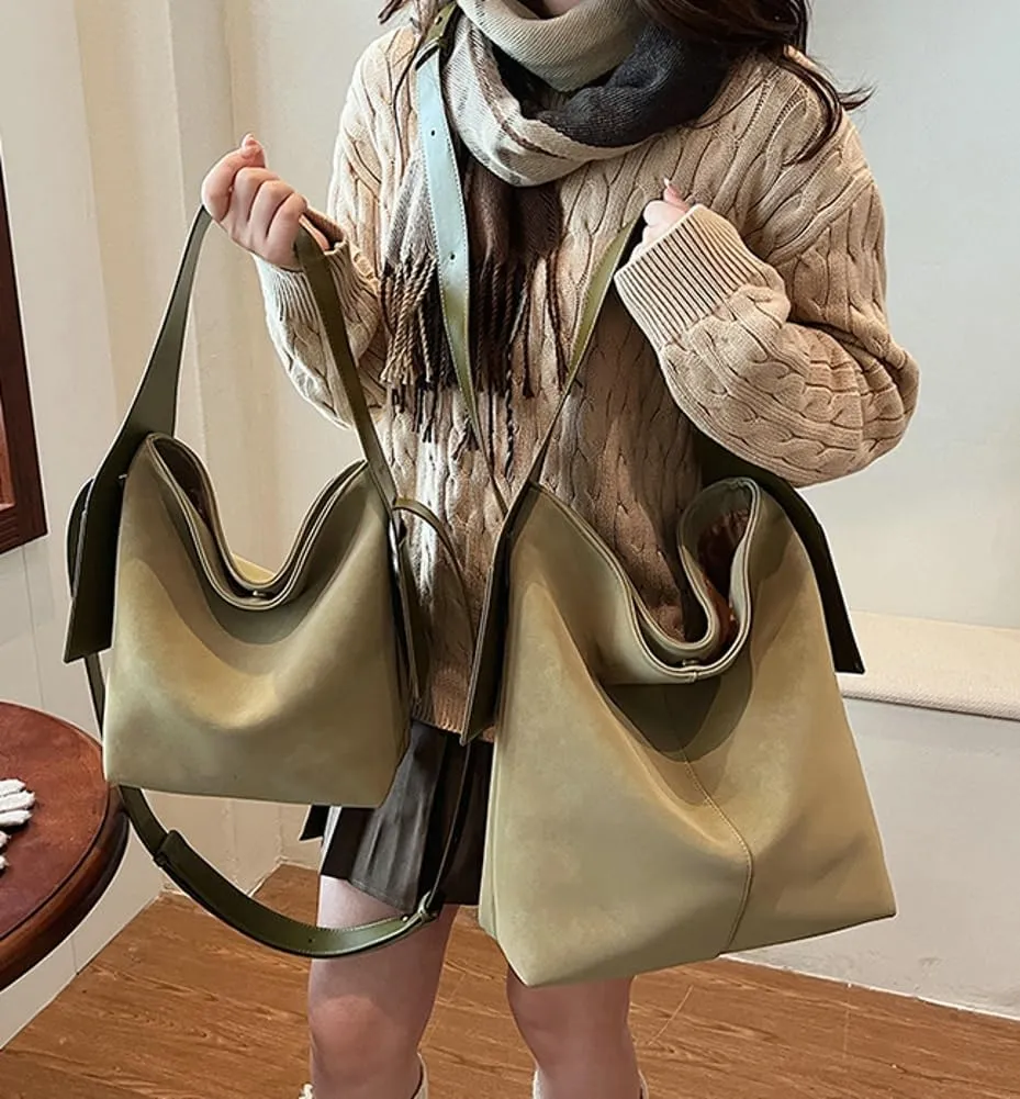 Women Slouchy Suede Shoulder Bags Vintage Large Crossbody Bag Tote Bag Satchel Bag Fall Handbags