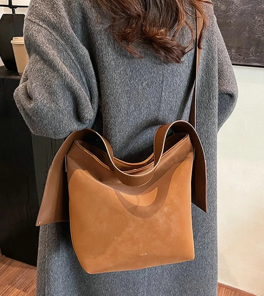 Women Slouchy Suede Shoulder Bags Vintage Large Crossbody Bag Tote Bag Satchel Bag Fall Handbags