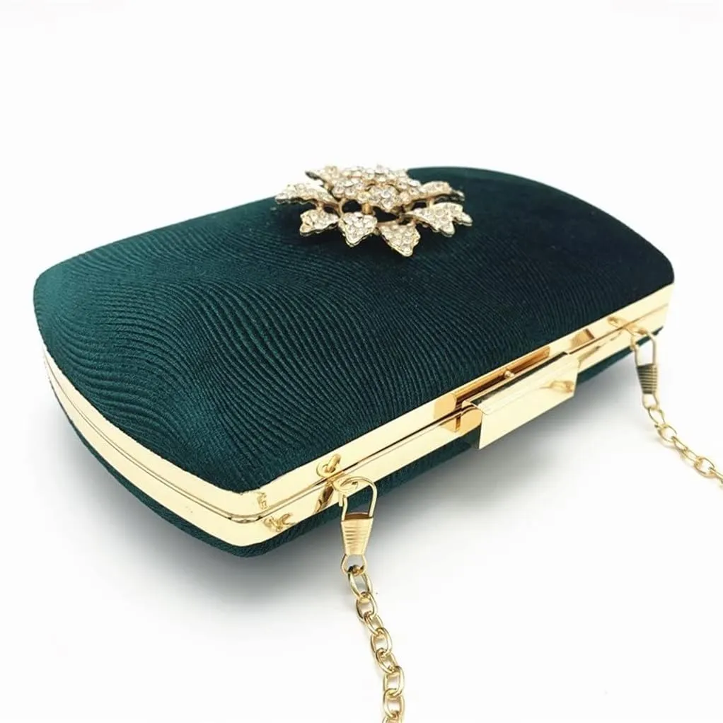 Women's Evening Clutch White Clutch Bag Sun Flower Crystal Round Handbags Wedding Purse Party Shoulder Bag(D)