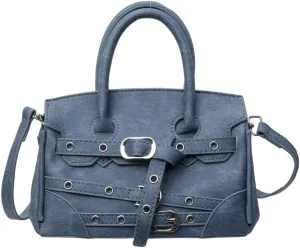 Womens Fashion Crossbody Shoulder Bags Large PU Leather Satchel Purses Punk Motorcycle Handbags Y2k Tote Bag