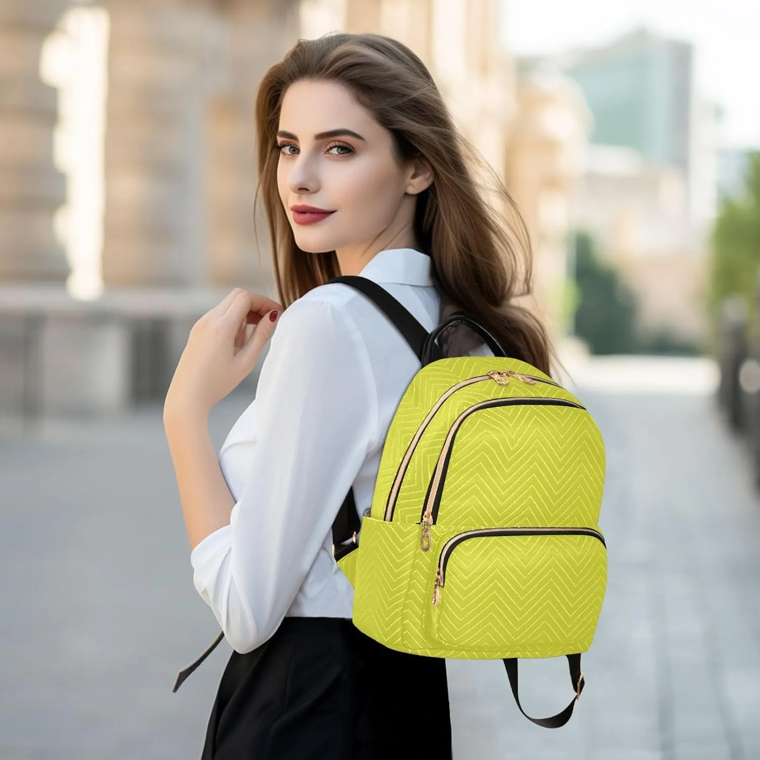 Yellow Backpack for Women Casual Daypack Lightweight Small Backpacks Shoulder Bag Travel Purse for Work Outdoor Ladies Nurse Trip Gym Travel Essentials Gifts