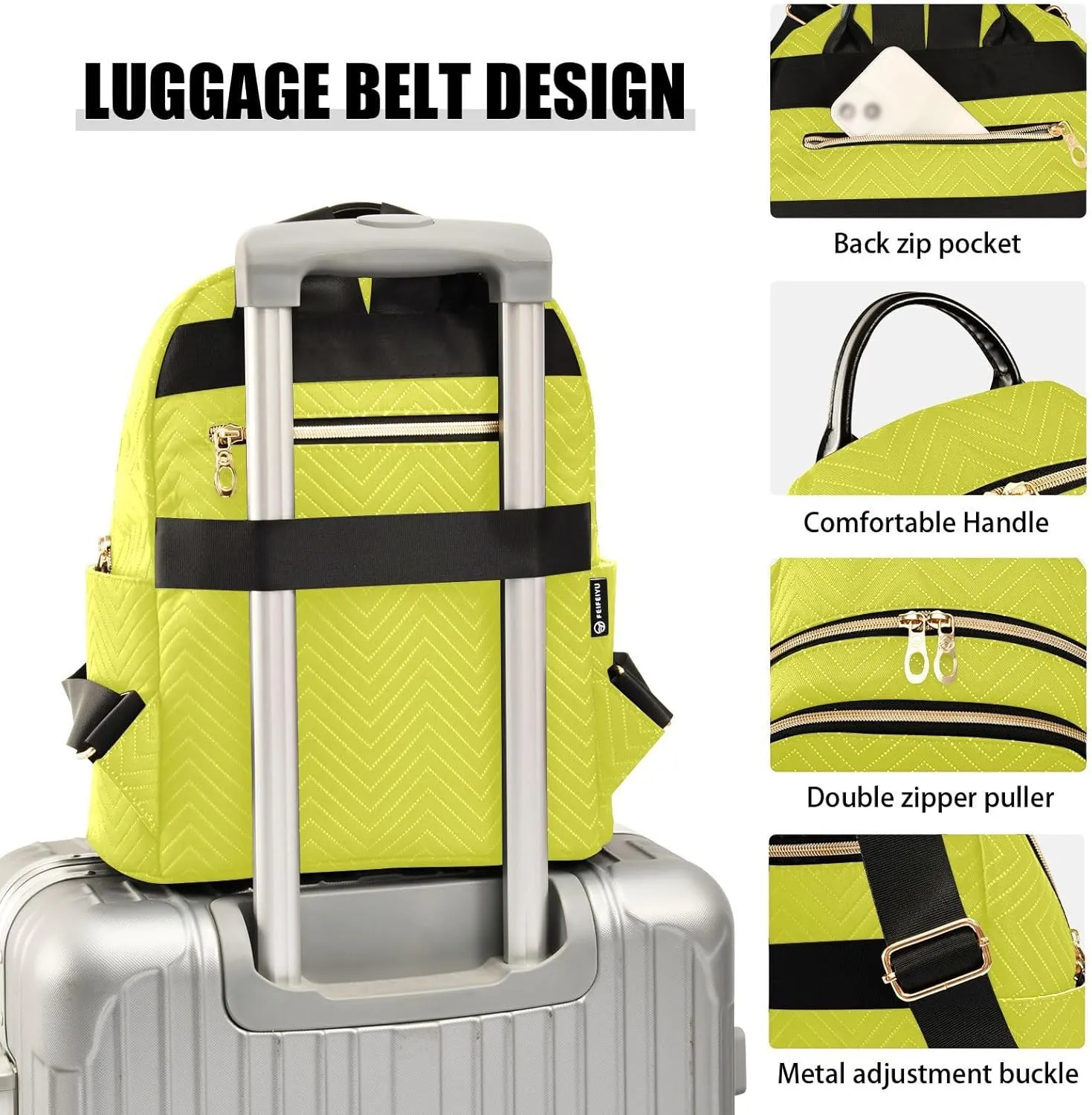 Yellow Backpack for Women Casual Daypack Lightweight Small Backpacks Shoulder Bag Travel Purse for Work Outdoor Ladies Nurse Trip Gym Travel Essentials Gifts