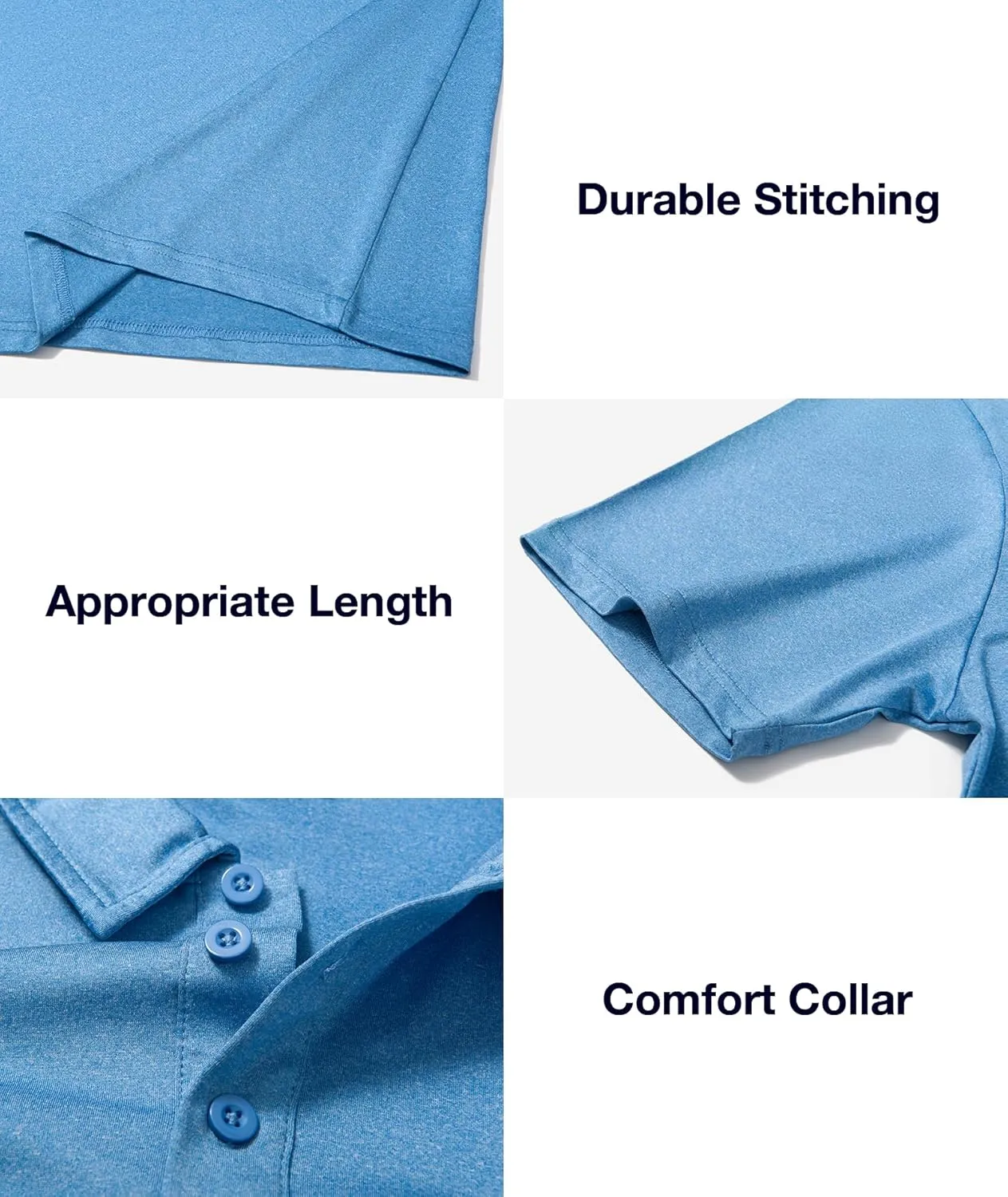 ZITY 3 Pack Mens Polo Shirts Short Sleeve Golf Polo Moisture Wicking Performance Collared Casual Tennis Athletic T-Shirt