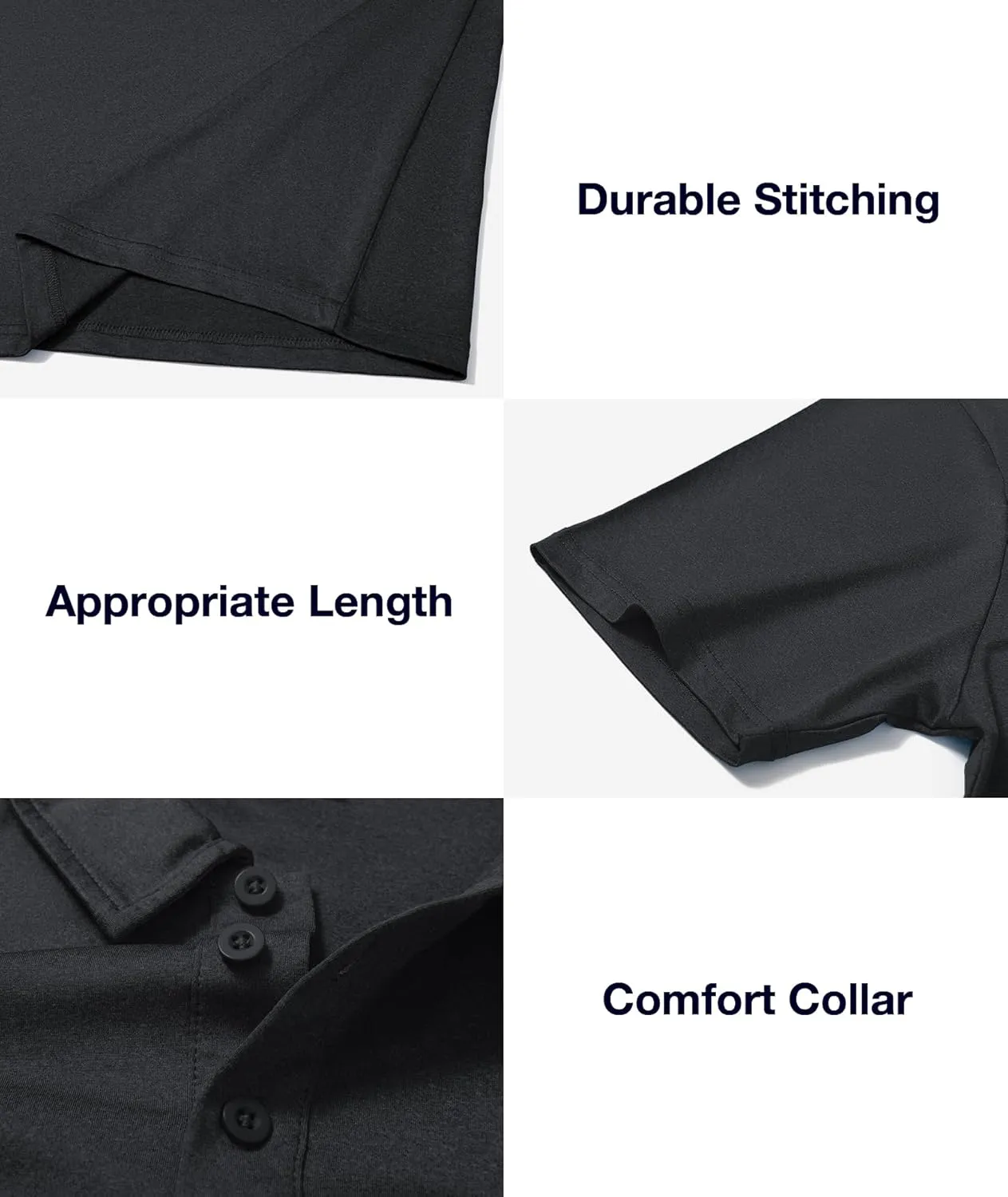 ZITY 3 Pack Mens Polo Shirts Short Sleeve Golf Polo Moisture Wicking Performance Collared Casual Tennis Athletic T-Shirt
