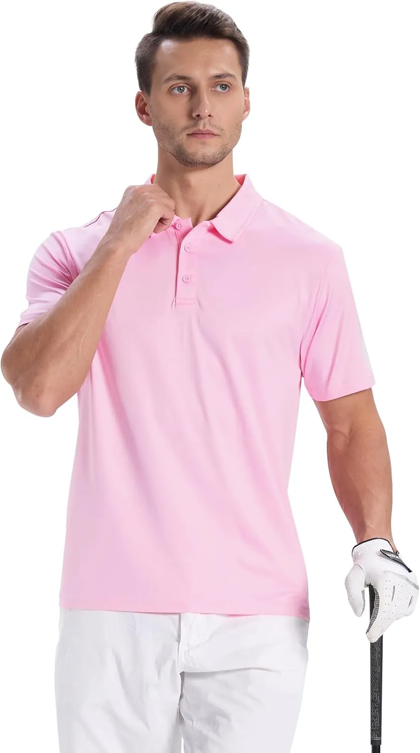 ZITY 3 Pack Mens Polo Shirts Short Sleeve Golf Polo Moisture Wicking Performance Collared Casual Tennis Athletic T-Shirt