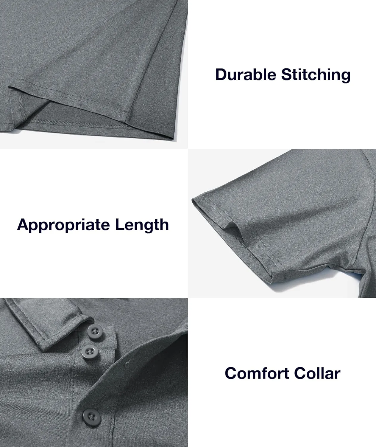 ZITY 3 Pack Mens Polo Shirts Short Sleeve Golf Polo Moisture Wicking Performance Collared Casual Tennis Athletic T-Shirt