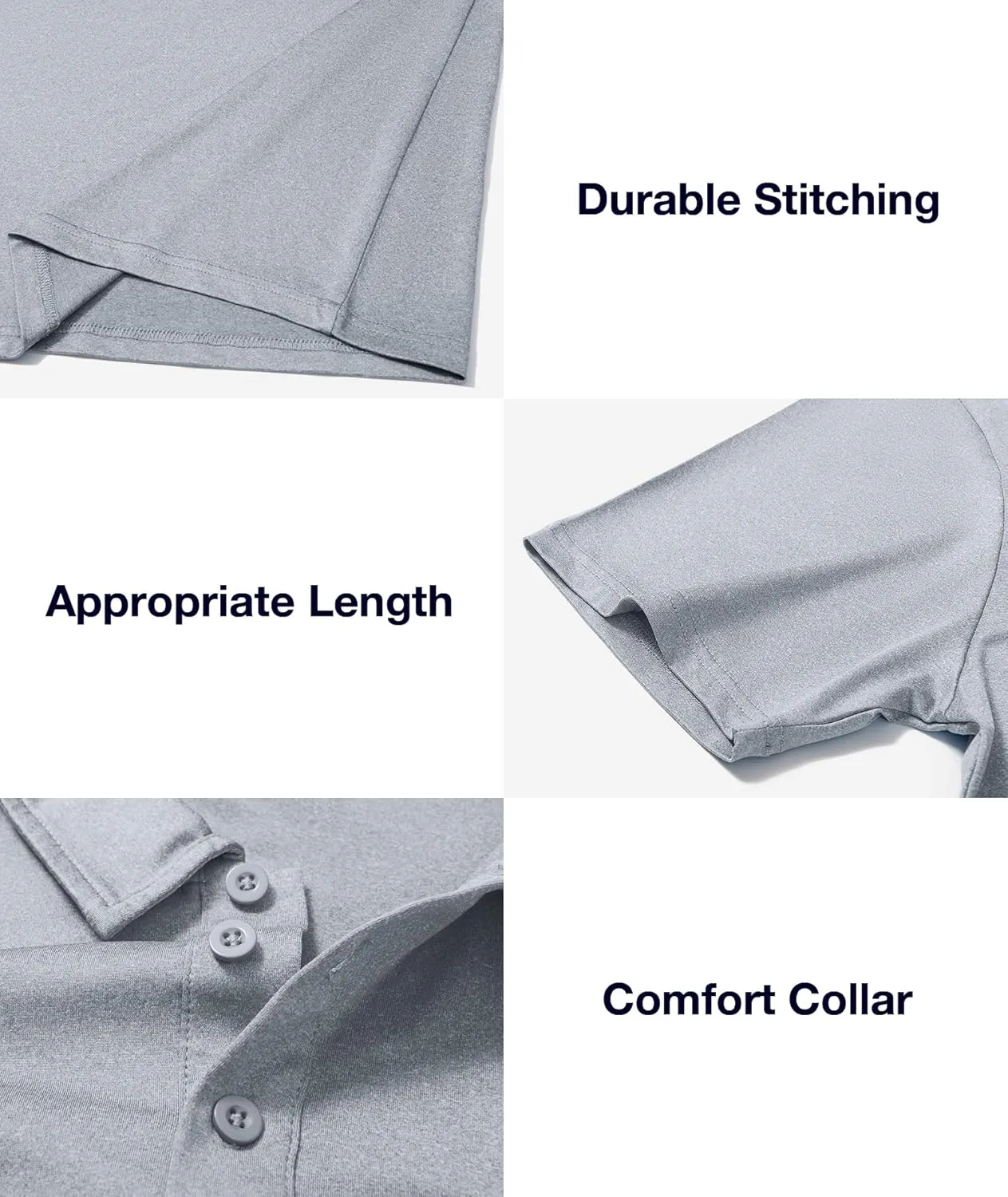 ZITY 3 Pack Mens Polo Shirts Short Sleeve Golf Polo Moisture Wicking Performance Collared Casual Tennis Athletic T-Shirt